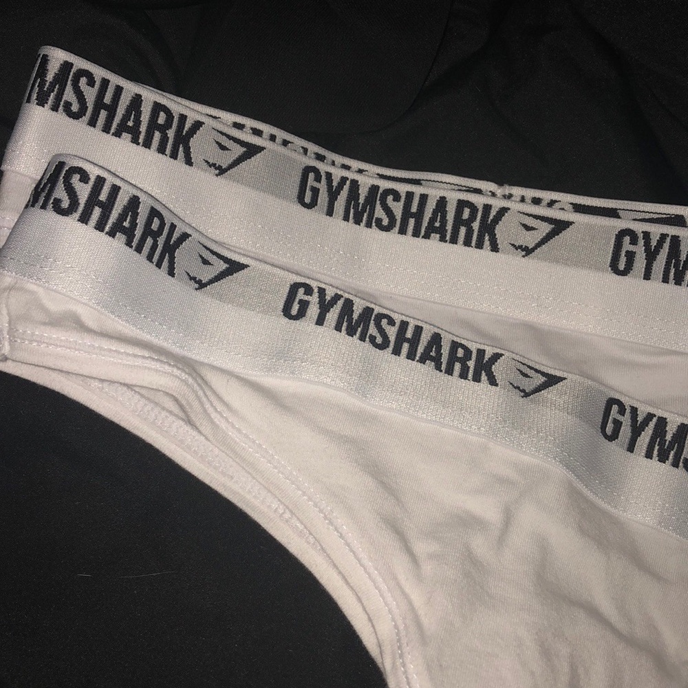 2 Pk Gymshark white thongs